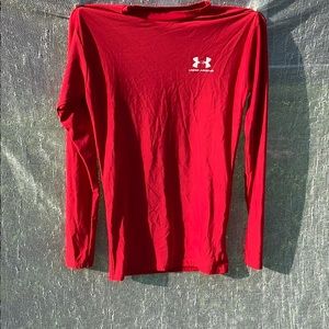 Red, Long-Sleeve, High Neck Under Armour Shirt